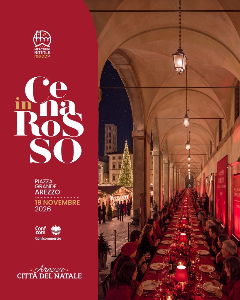 LA CENA IN ROSSO, ARRIVA LA RED DINNER AD AREZZO CITTA' DEL NATALE 2026